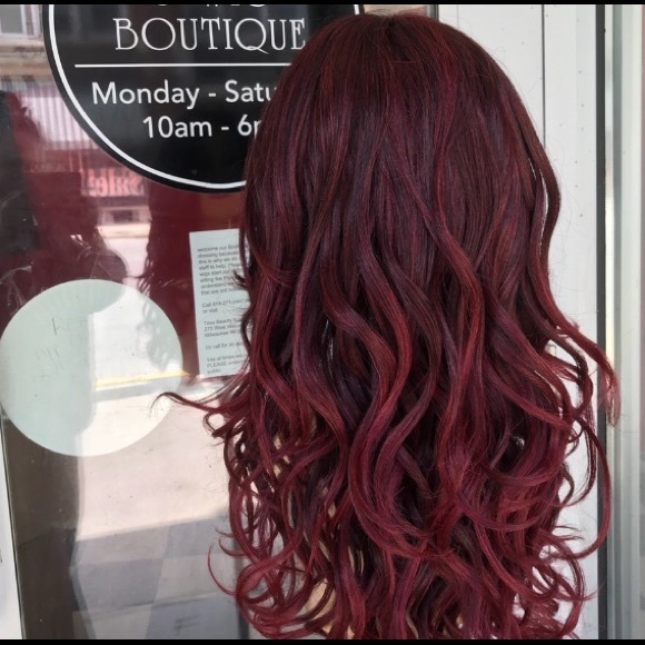 Wig burgundy wine Loose Romance Curls ombré wig main image 4